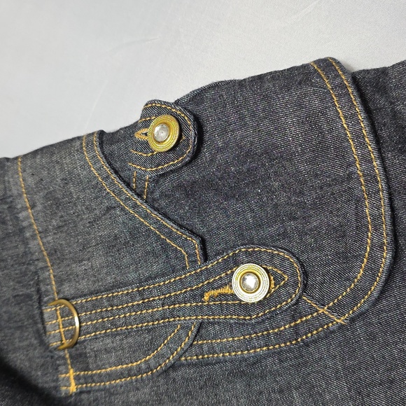 Baby Phat Dark Wash Denim Cargo Capris 44"×20" Been Altered Tagged As 24 - Picture 5 of 8